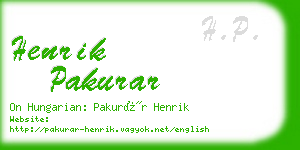 henrik pakurar business card